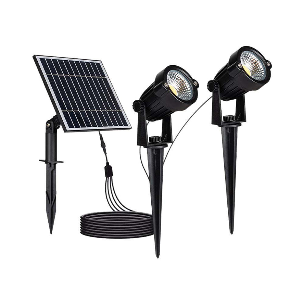 V-TAC 2*Faretti LED da Giardino 2*1.2W con Picchetto e Pannello Solare Colore Nero 3000K IP65 V-TAC 2*Faretti LED da Giardino 2*1.2W con Picchetto e Pannello Solare Colore Nero 3000K IP65